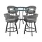 Armen Living Naomi and Chelsea 5-Piece Counter Height Dining Set in Black Metal and Gray Faux Leather SETNMCHGRBL5 - alternate 1